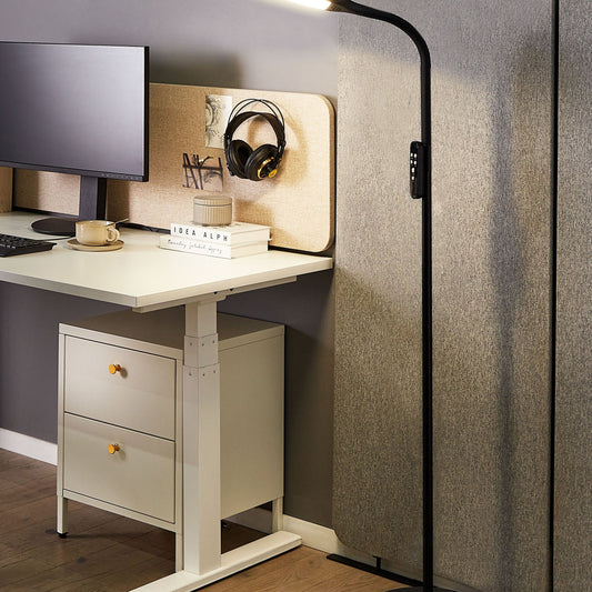 Floor LED Lamp Black 160cm Dimmable Remote Control