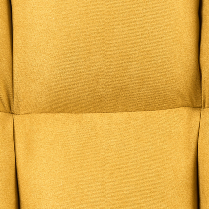 Rocking Chair Yellow Polyester Upholstery With Wooden Legs And Biscuit Tufting