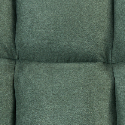 Rocking Chair Dark Green Biscuit Tufted Upholstery With Wooden Skates