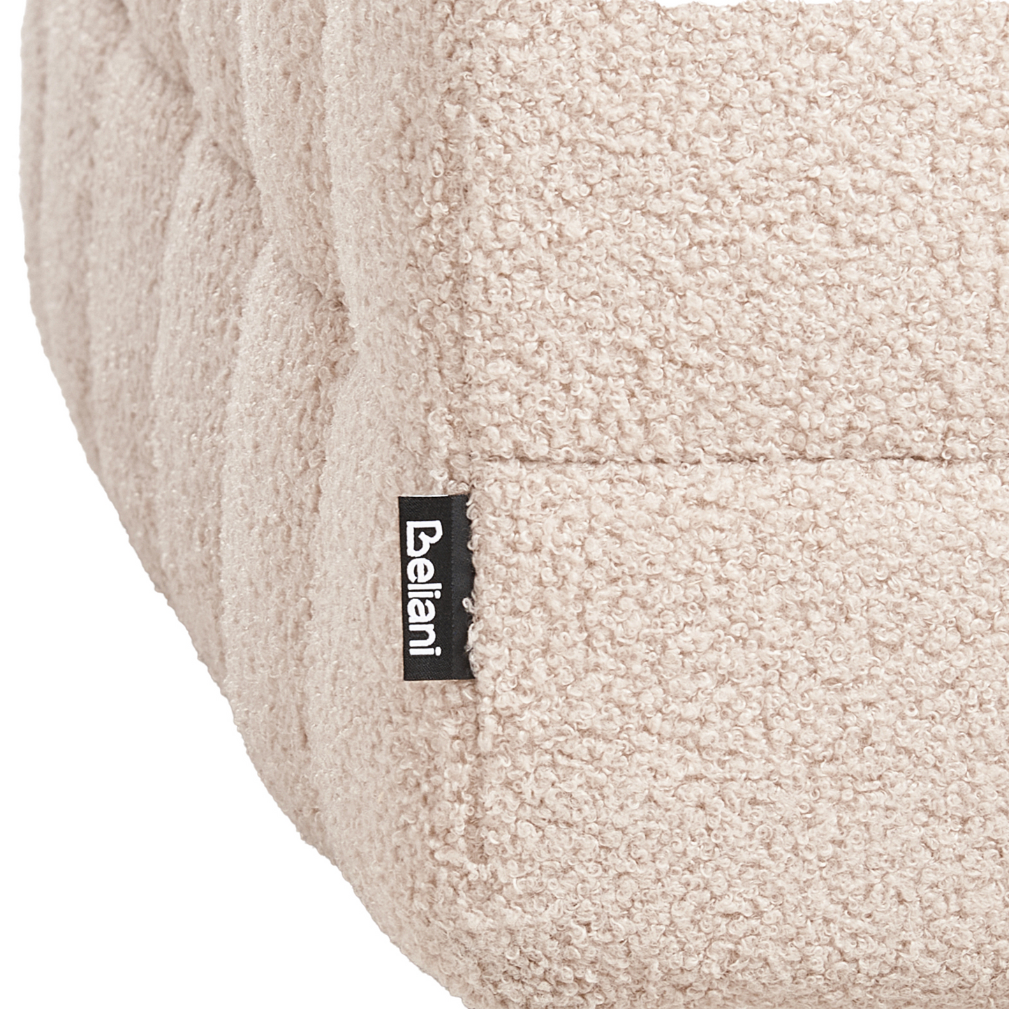 Beige Boucle Ottoman Bench With Storage Tufted Modern