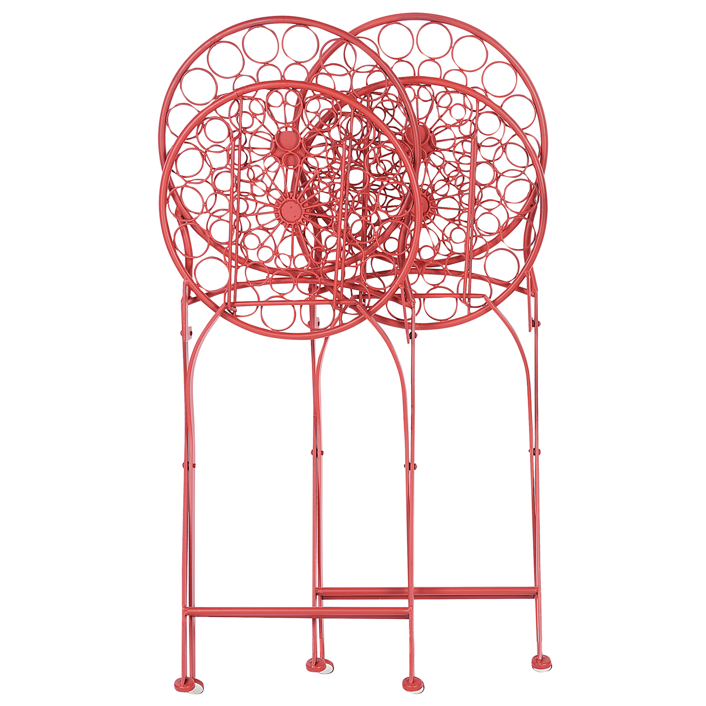 Provence Home Red Iron Garden Bistro Chairs 2 Foldable Outdoor