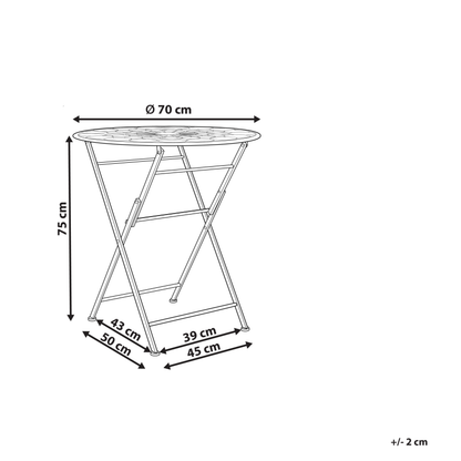 Red Iron UV Resistant Foldable Bistro Table Outdoor