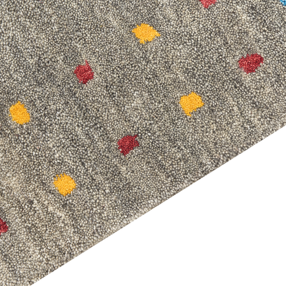 Grey Multicolor Geometric Area Rug 80 x 150 Hand Tufted