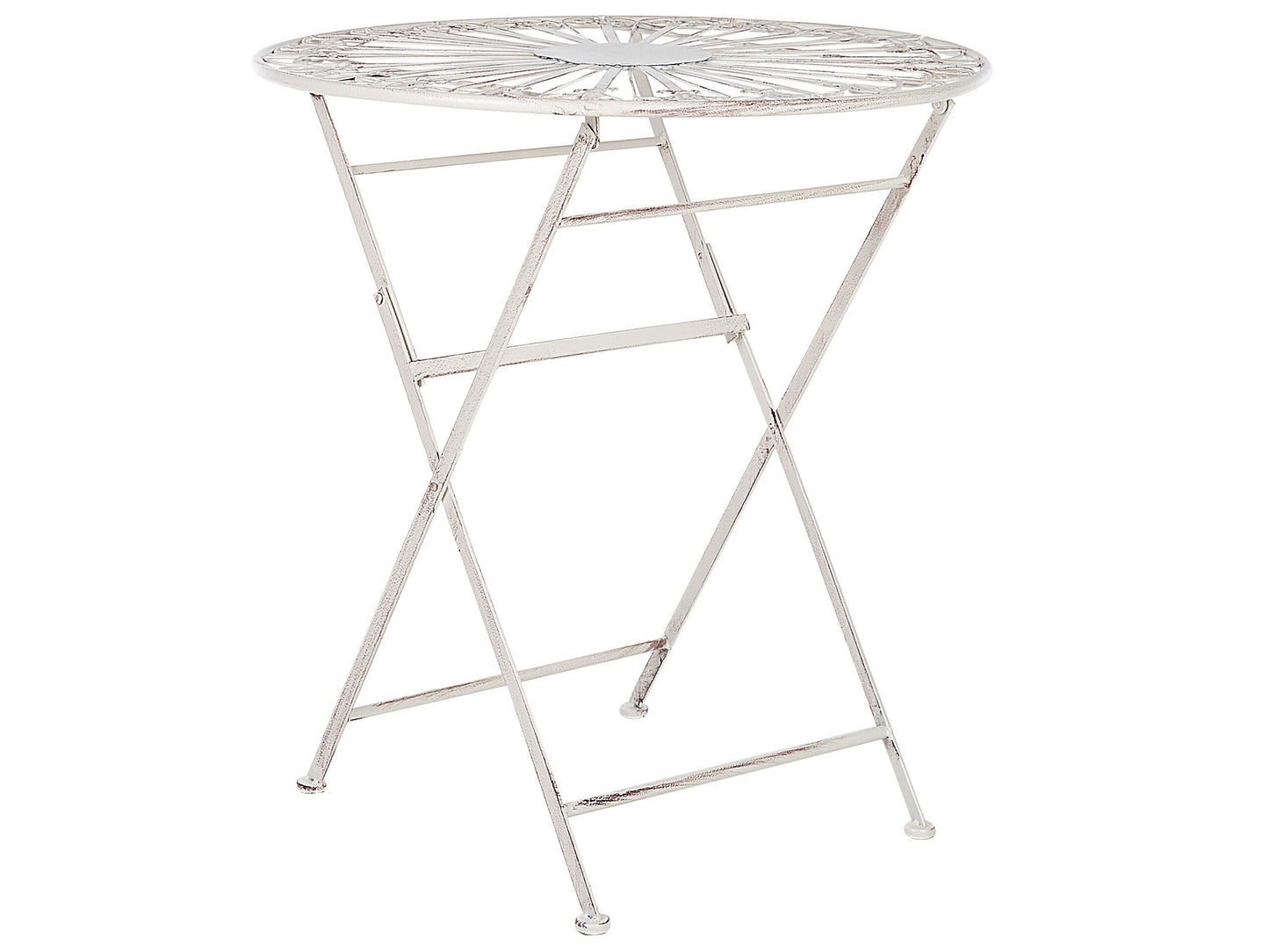 Prestige Garden Bistro Table White Iron 70cm Foldable UV Resistant