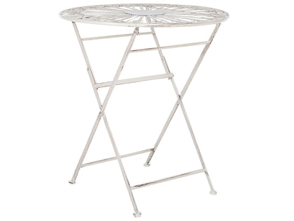 Prestige Garden Bistro Table White Iron 70cm Foldable UV Resistant