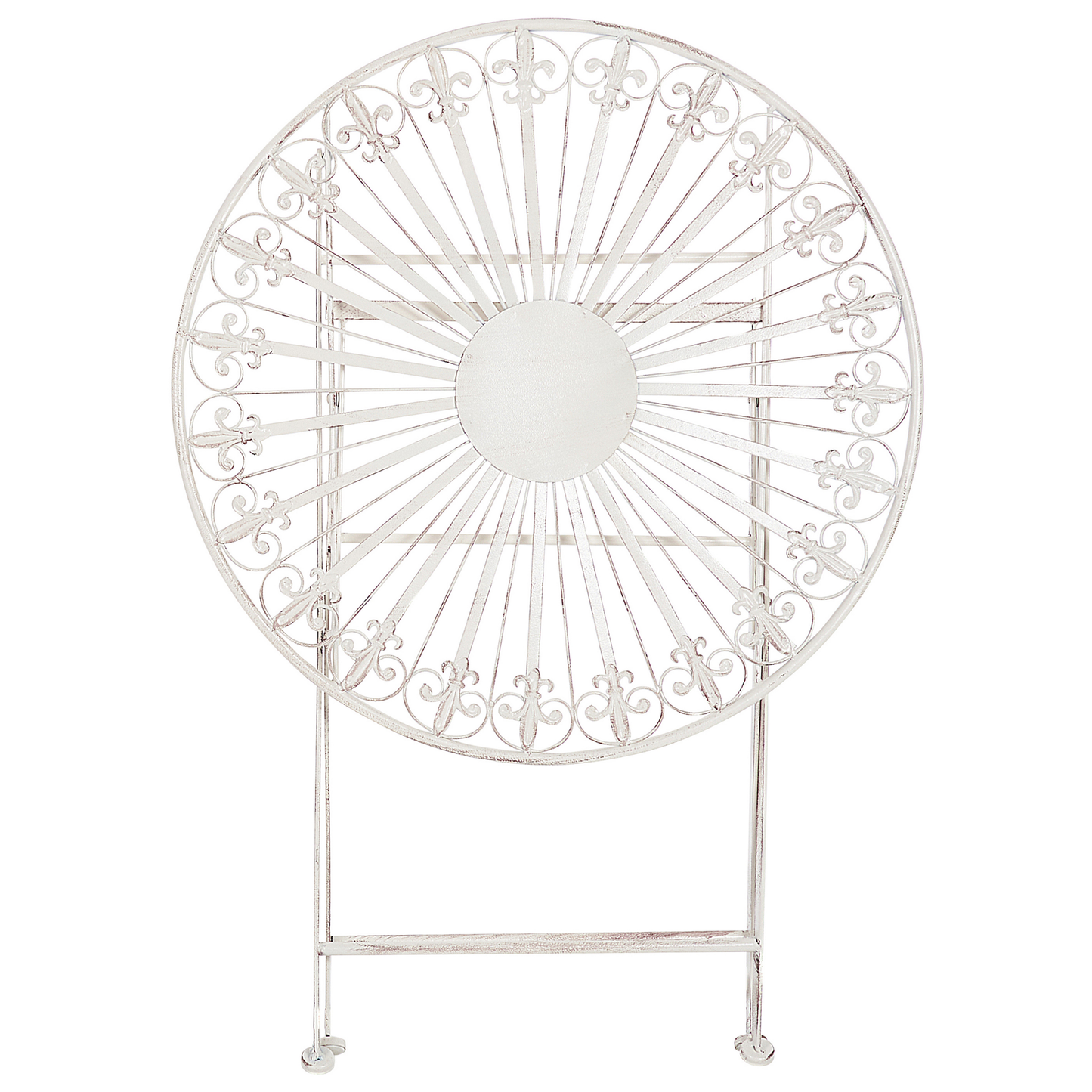 Prestige Garden Bistro Table White Iron 70cm Foldable UV Resistant