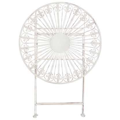 Prestige Garden Bistro Table White Iron 70cm Foldable UV Resistant