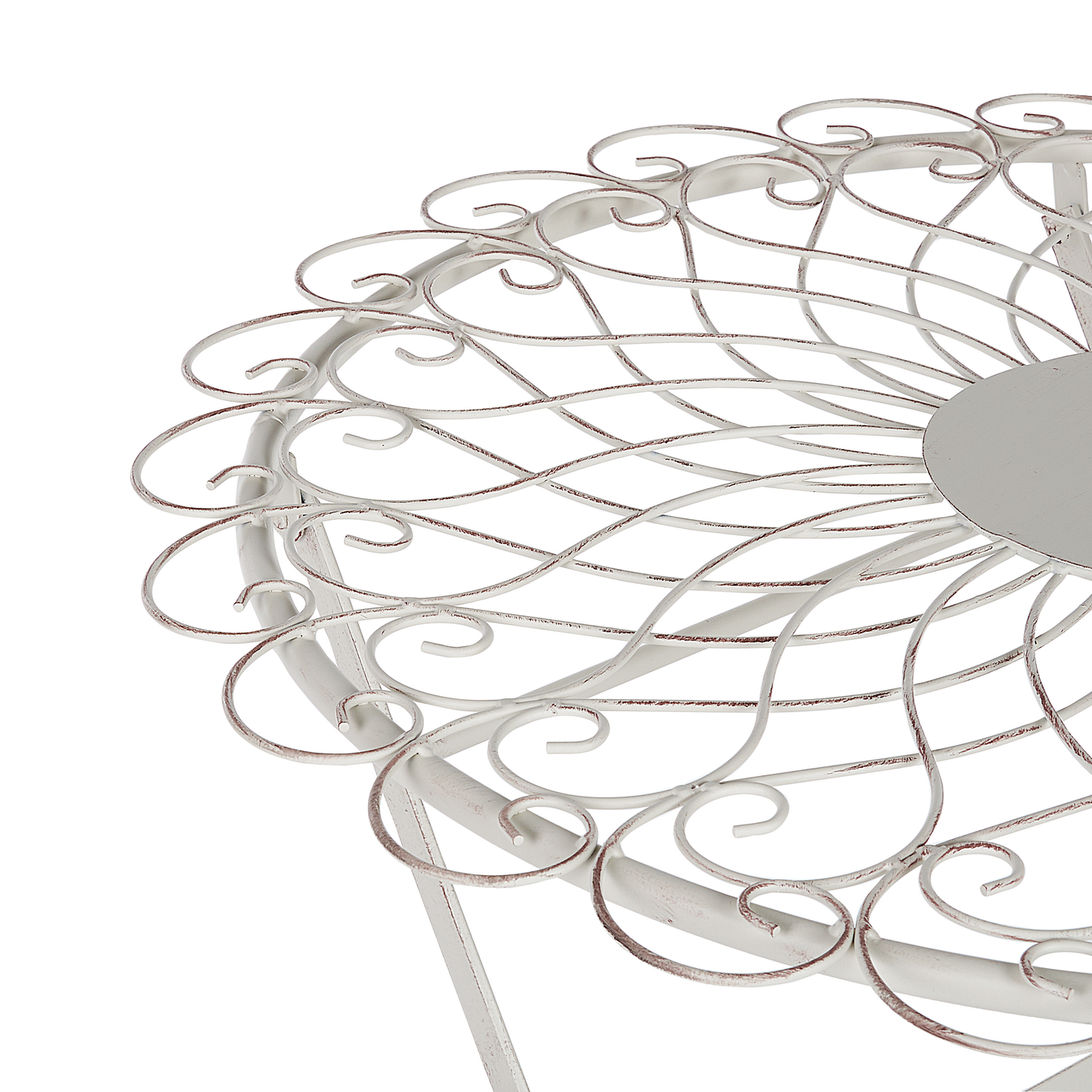 Garden Bistro Chairs White Distressed Metal Vintage