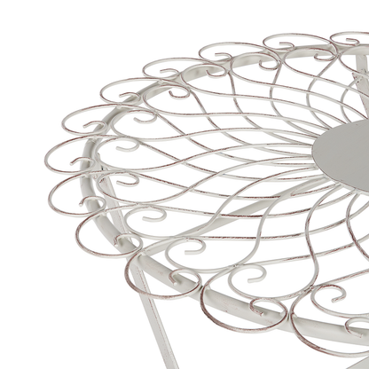 Garden Bistro Chairs White Distressed Metal Vintage