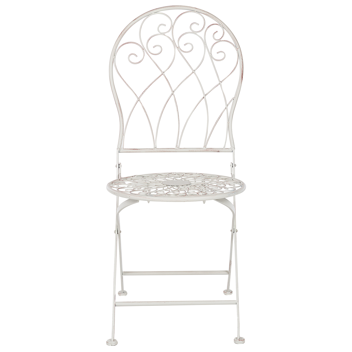 Verdant Home Garden Bistro Chairs White Metal Distressed Vintage