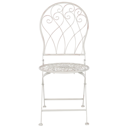 Verdant Home Garden Bistro Chairs White Metal Distressed Vintage