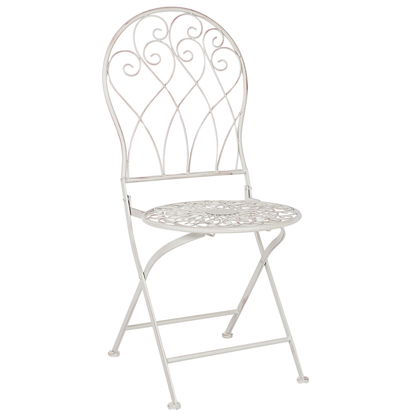 Verdant Home Garden Bistro Chairs White Metal Distressed Vintage
