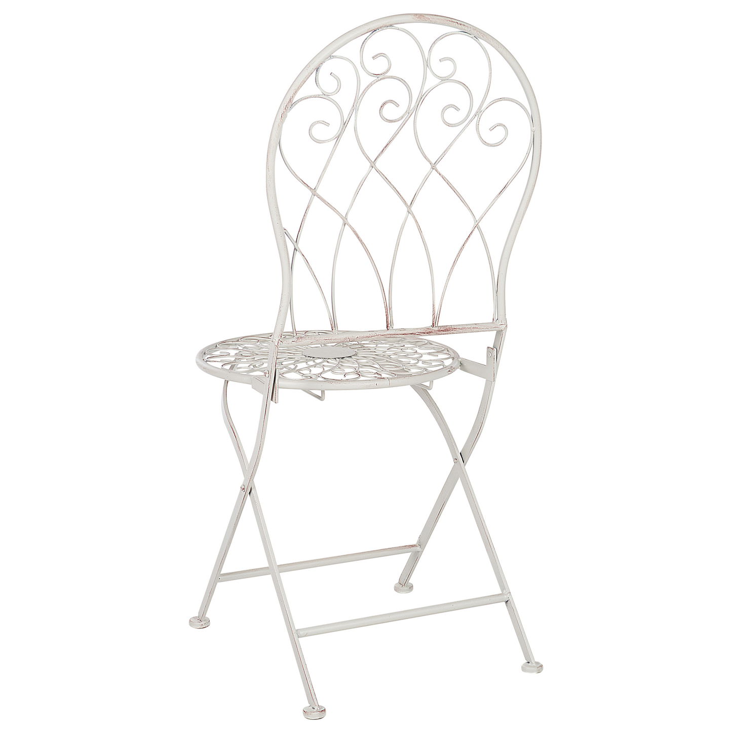 Verdant Home Garden Bistro Chairs White Metal Distressed Vintage