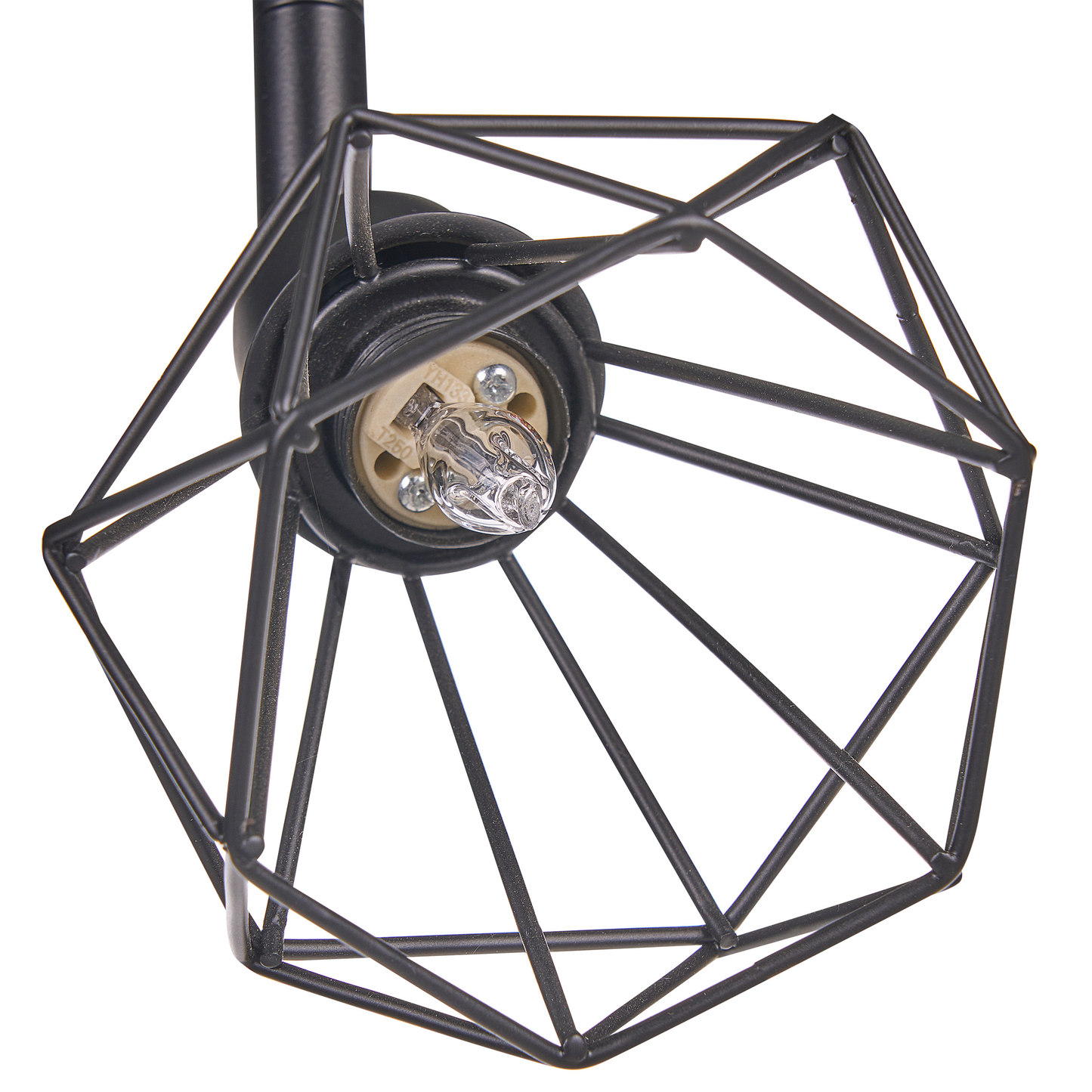 Ceiling Lamp Black 4 Light Cage Shades Adjustable Arms