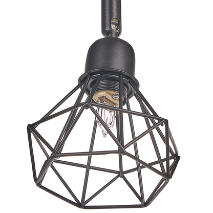 Ceiling Lamp Black 4 Light Cage Shades Adjustable Arms