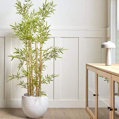 White Fibre Clay Plant Pot 38 x 38 x 30cm Round Weather Resistant