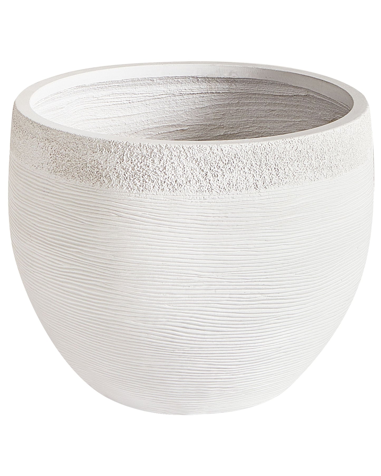 White Fibre Clay Plant Pot 38 x 38 x 30cm Round Weather Resistant