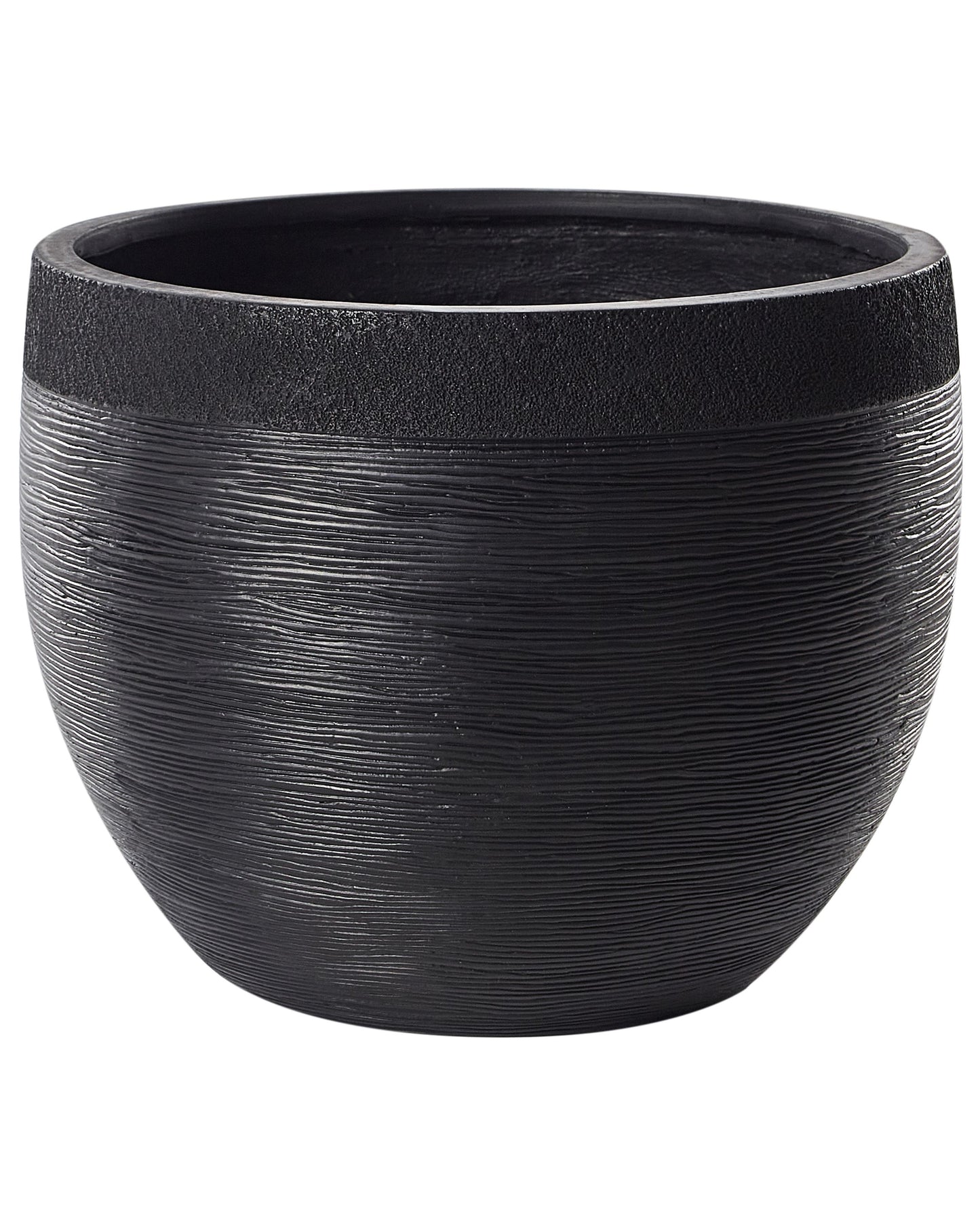 Black Plant Pot 50 x 50 x 39 Fibre Clay Weather Resistant