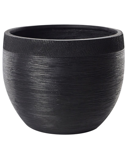 Black Plant Pot 50 x 50 x 39 Fibre Clay Weather Resistant