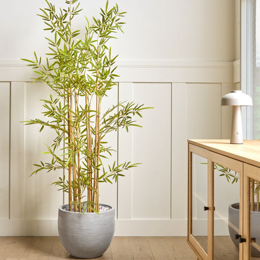 Grey Fibre Clay Plant Pot 38 x 38 x 30cm Weather Resistant