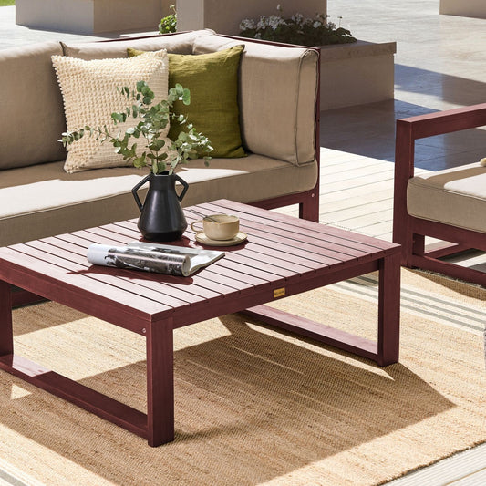 Garden Mahogany Brown Acacia Wood Coffee Table 90 x 75cm Outdoor