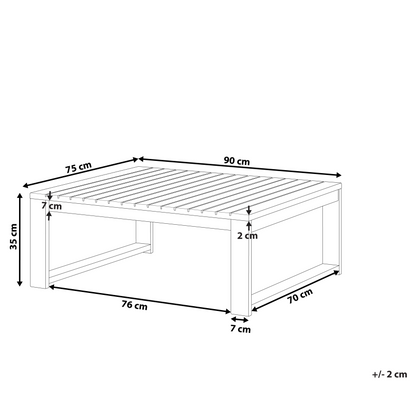 Garden Mahogany Brown Acacia Wood Coffee Table 90 x 75cm Outdoor