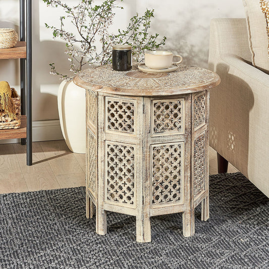 Side Table Round Top Octagonal Base 53cm