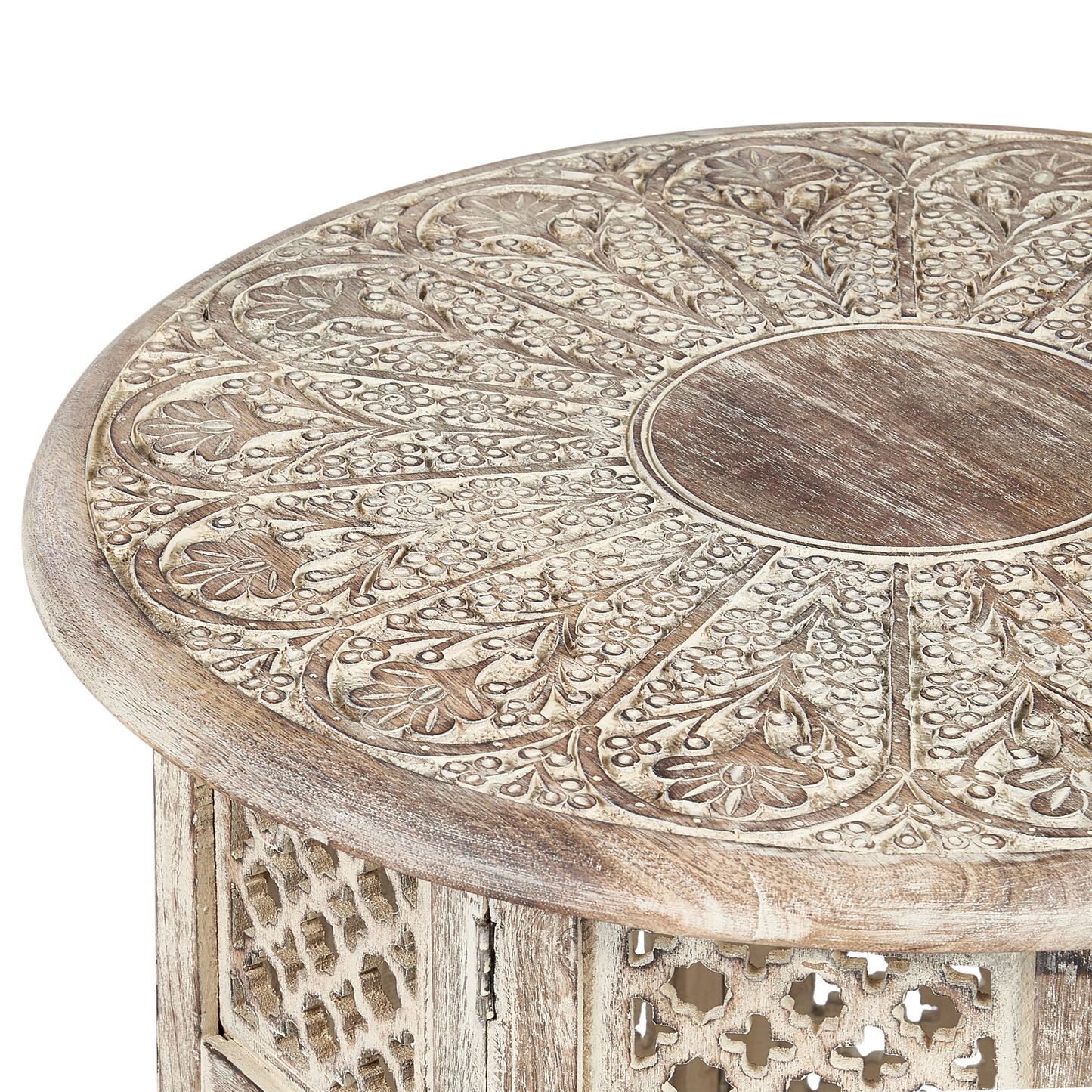 Side Table Round Top Octagonal Base 53cm