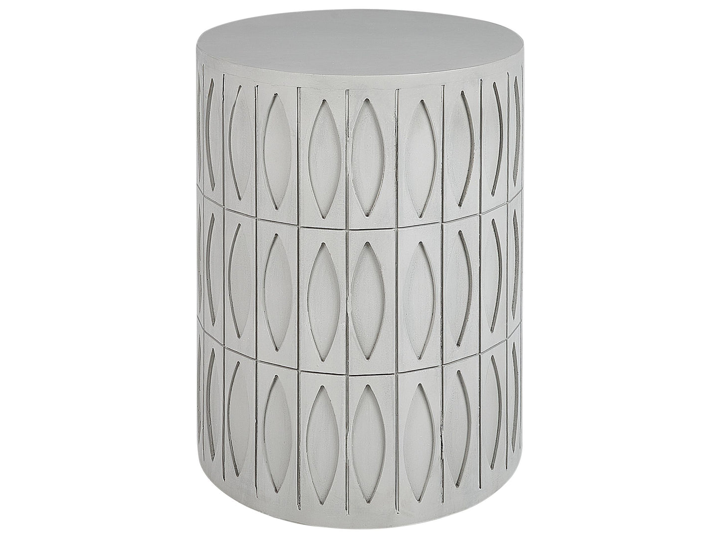 GreyCove Side Table 45 cm Grey MDF Painted Matte Finish Round Vintage Living Room