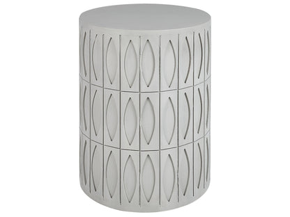 GreyCove Side Table 45 cm Grey MDF Painted Matte Finish Round Vintage Living Room