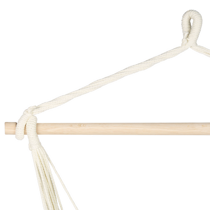 Hanging Hammock Chair Beige Cotton Blend