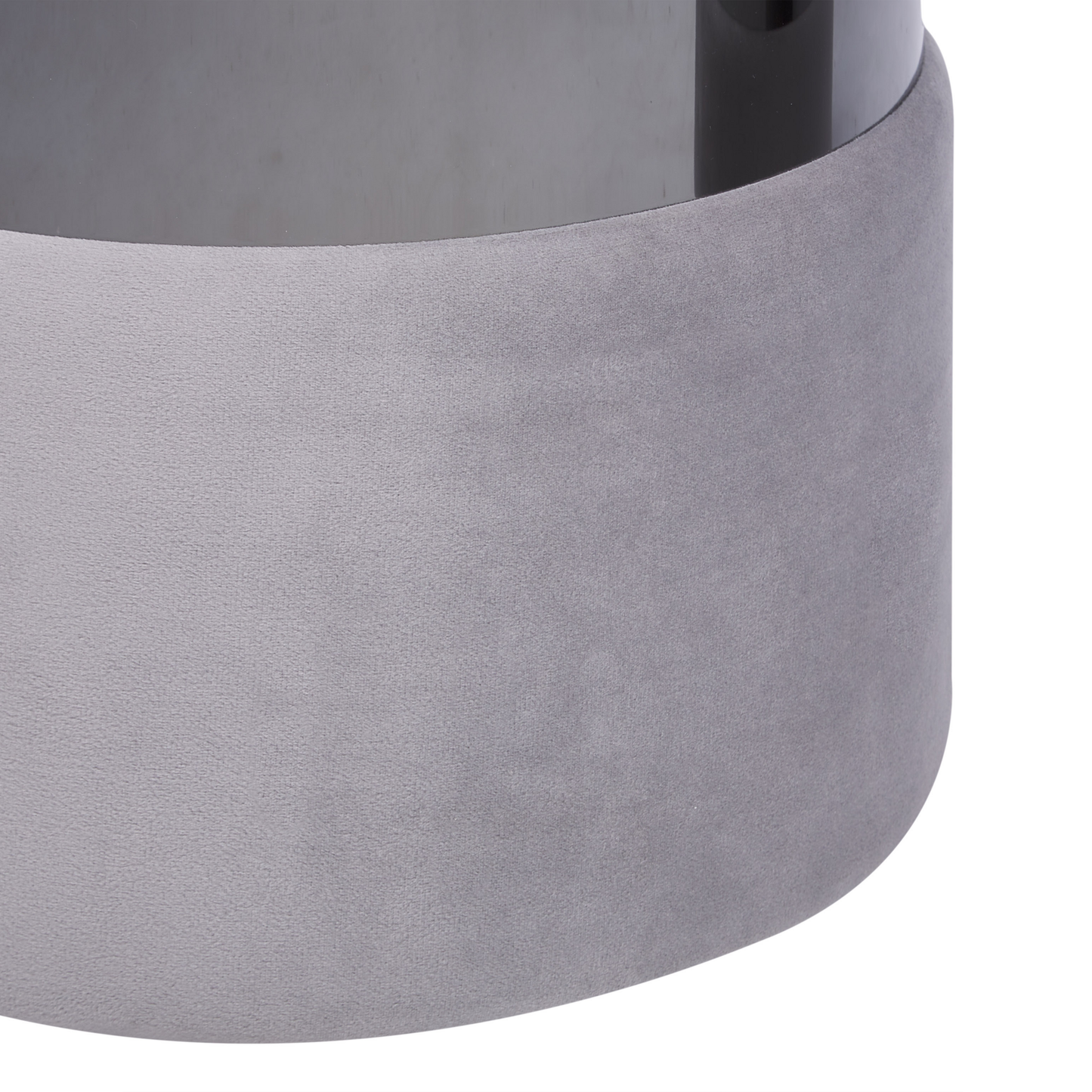 Set of 2 Grey Velvet Storage Pouffes Footstools
