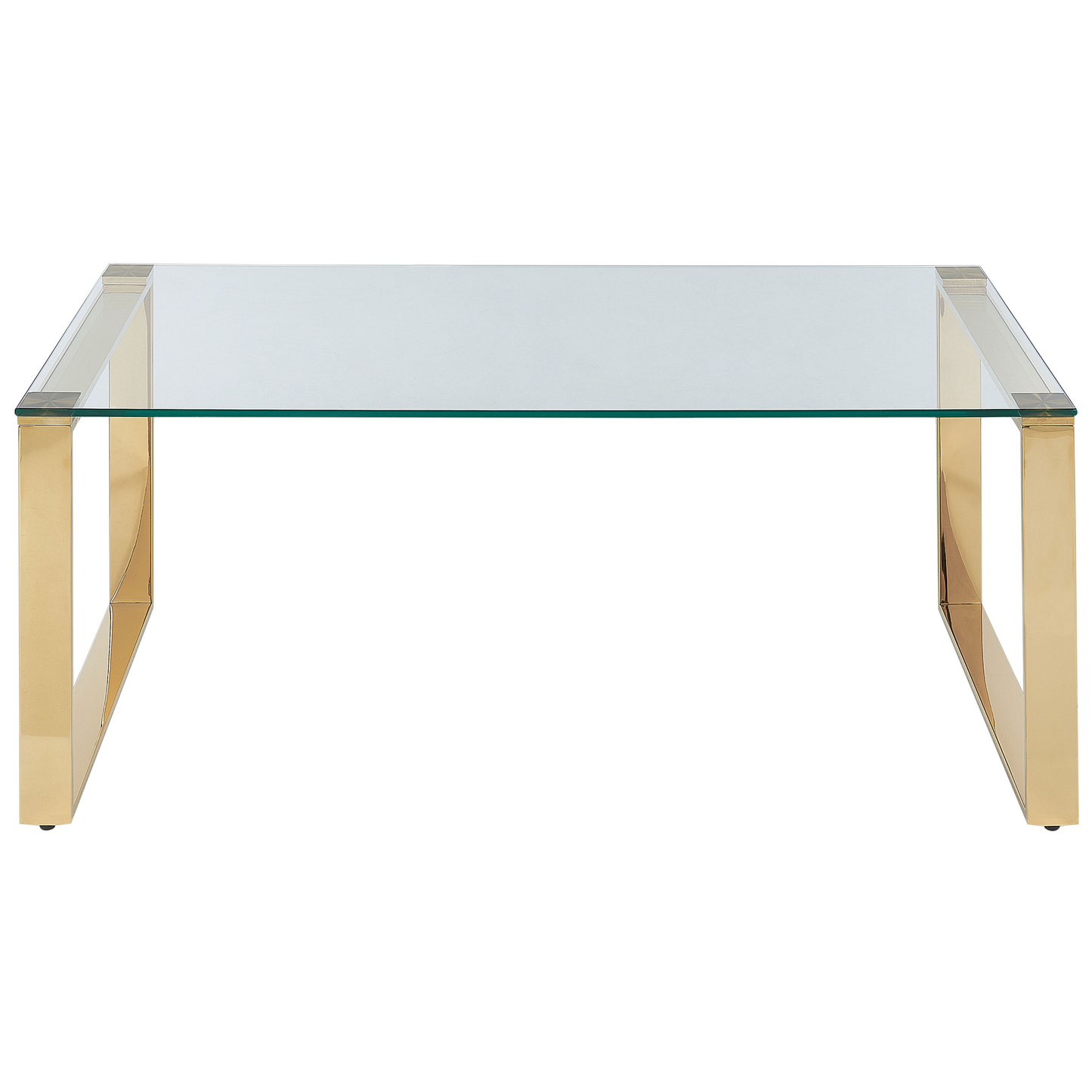 Modern Coffee Table Glass Top Gold Stainless Steel Frame 100 x 50