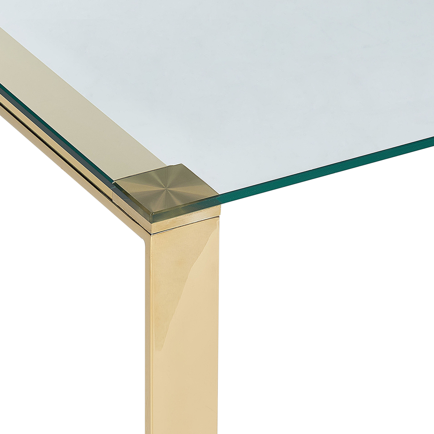 Modern Coffee Table Glass Top Gold Stainless Steel Frame 100 x 50