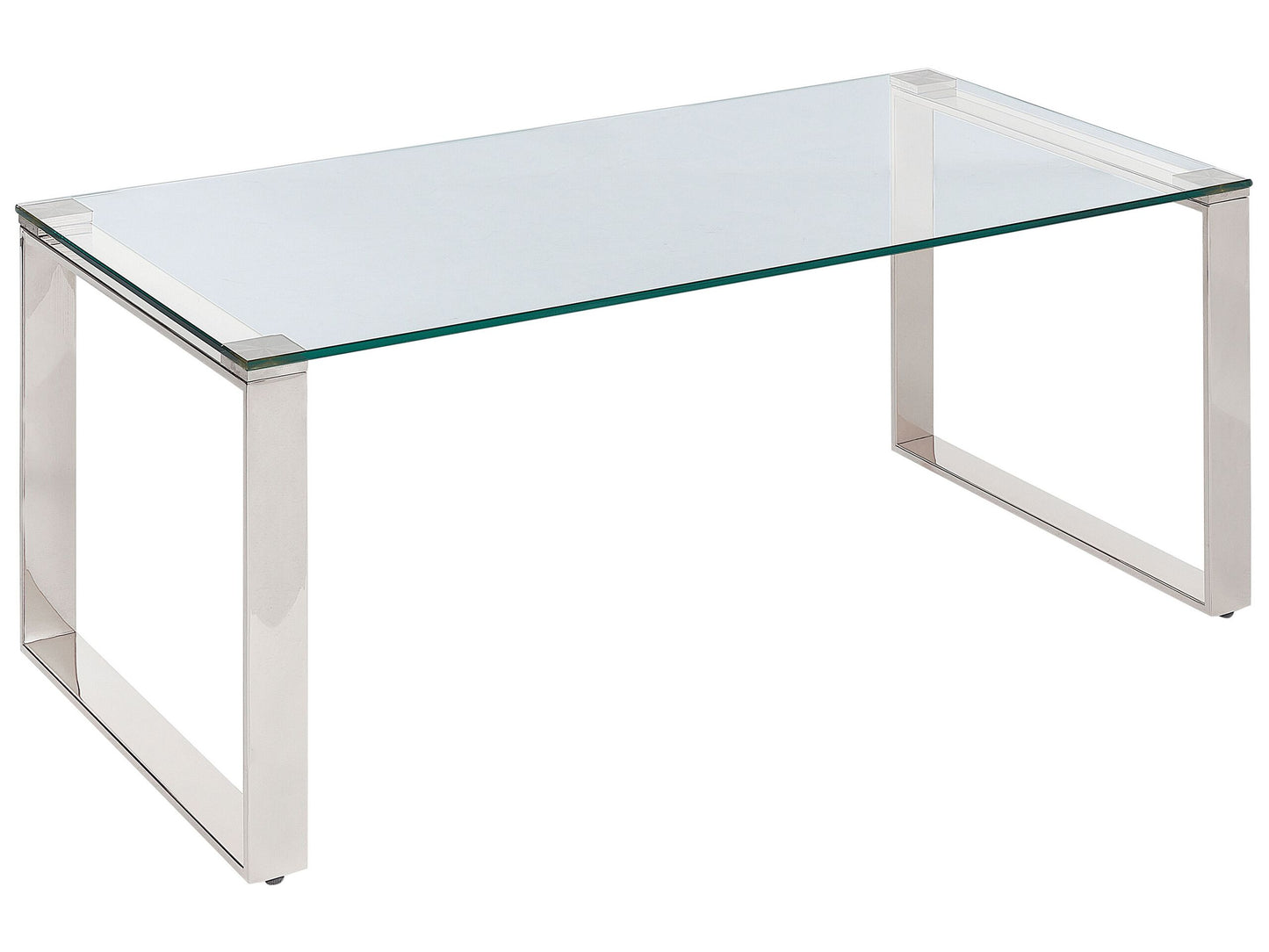 Coffee Table Glass Top Stainless Steel Frame 100 x 50cm