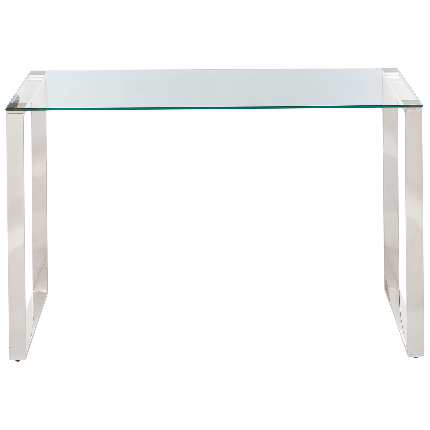 Console Table GlassTop Silver Stainless Steel Frame 120 x 40cm