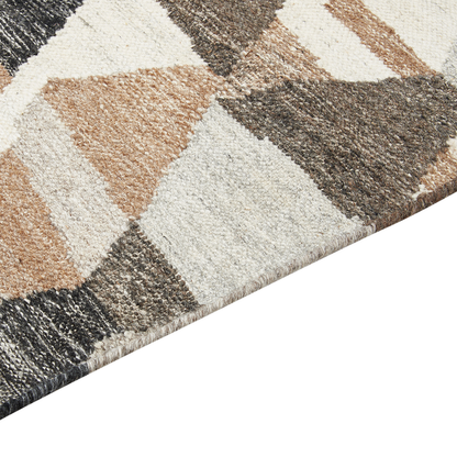 Kilim Rug Multicolor Wool Cotton Boho Patchwork 80 x 150cm Tassels
