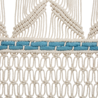 Cotton Wall Hanging Decor Beige Blue Boho Rustic
