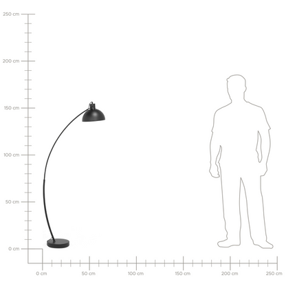 Floor Lamp Black 155cm Adjustable Industrial