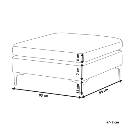 Velvet Glam Ottoman Blue Velvet Top Pillow Silver Legs