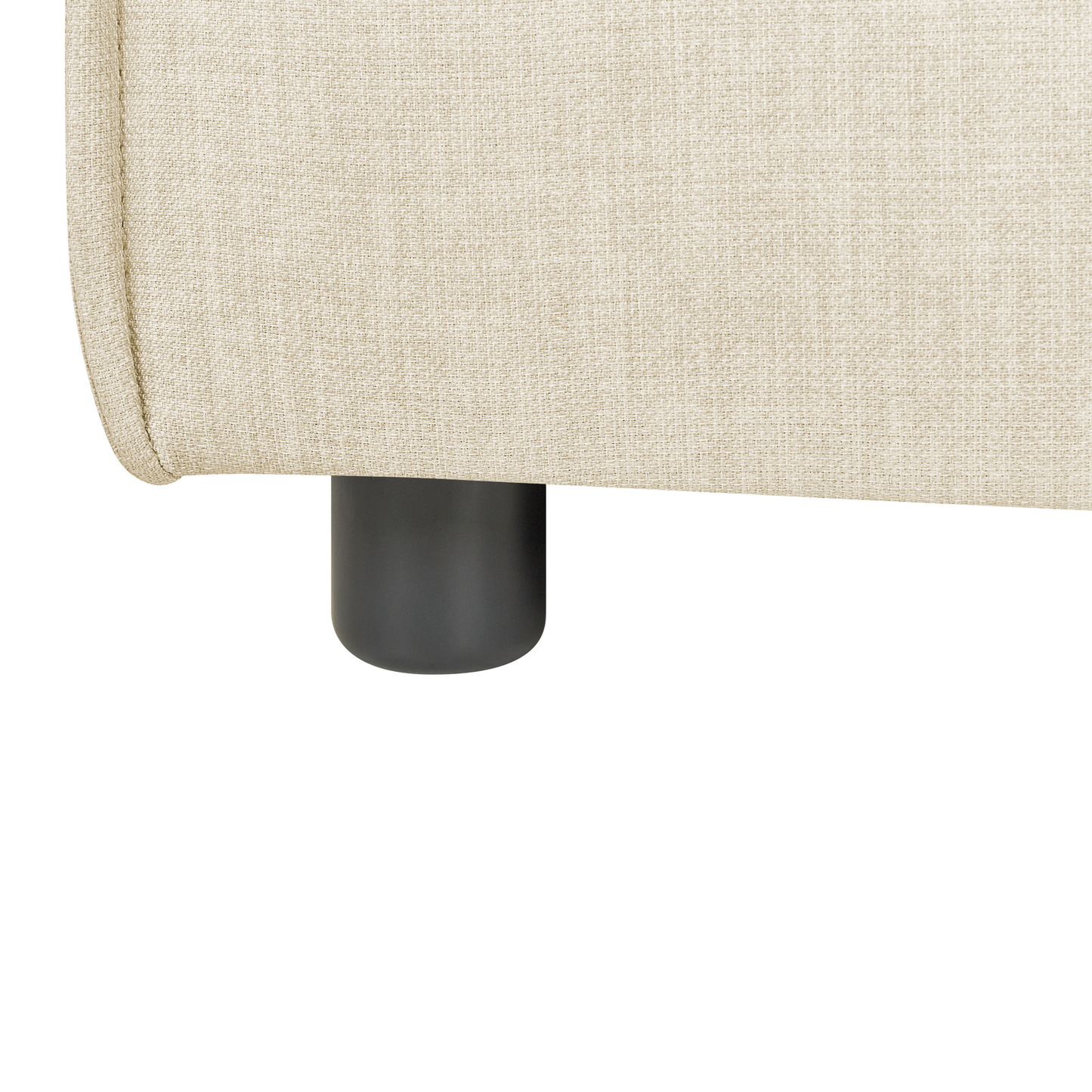 Beige Linen Ottoman Square Footstool Modern Design