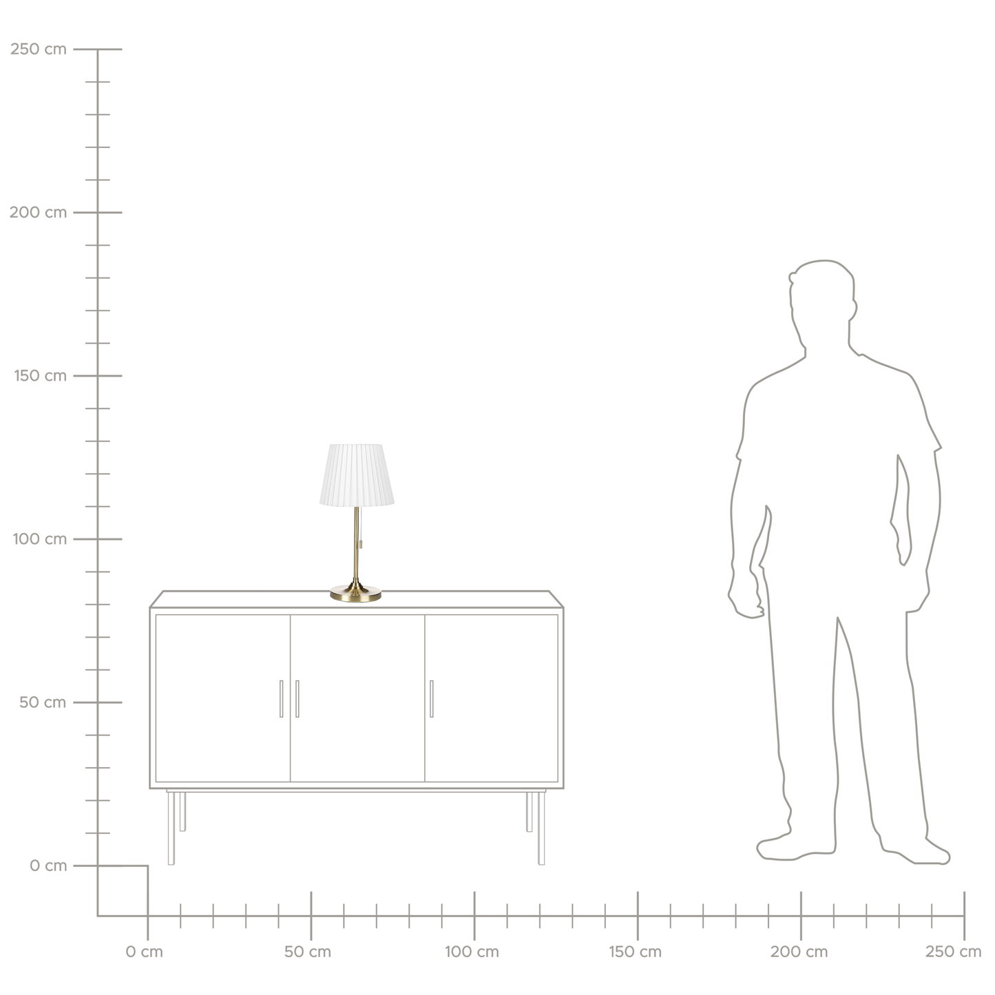 Brass Table Lamp With White Empire Shade