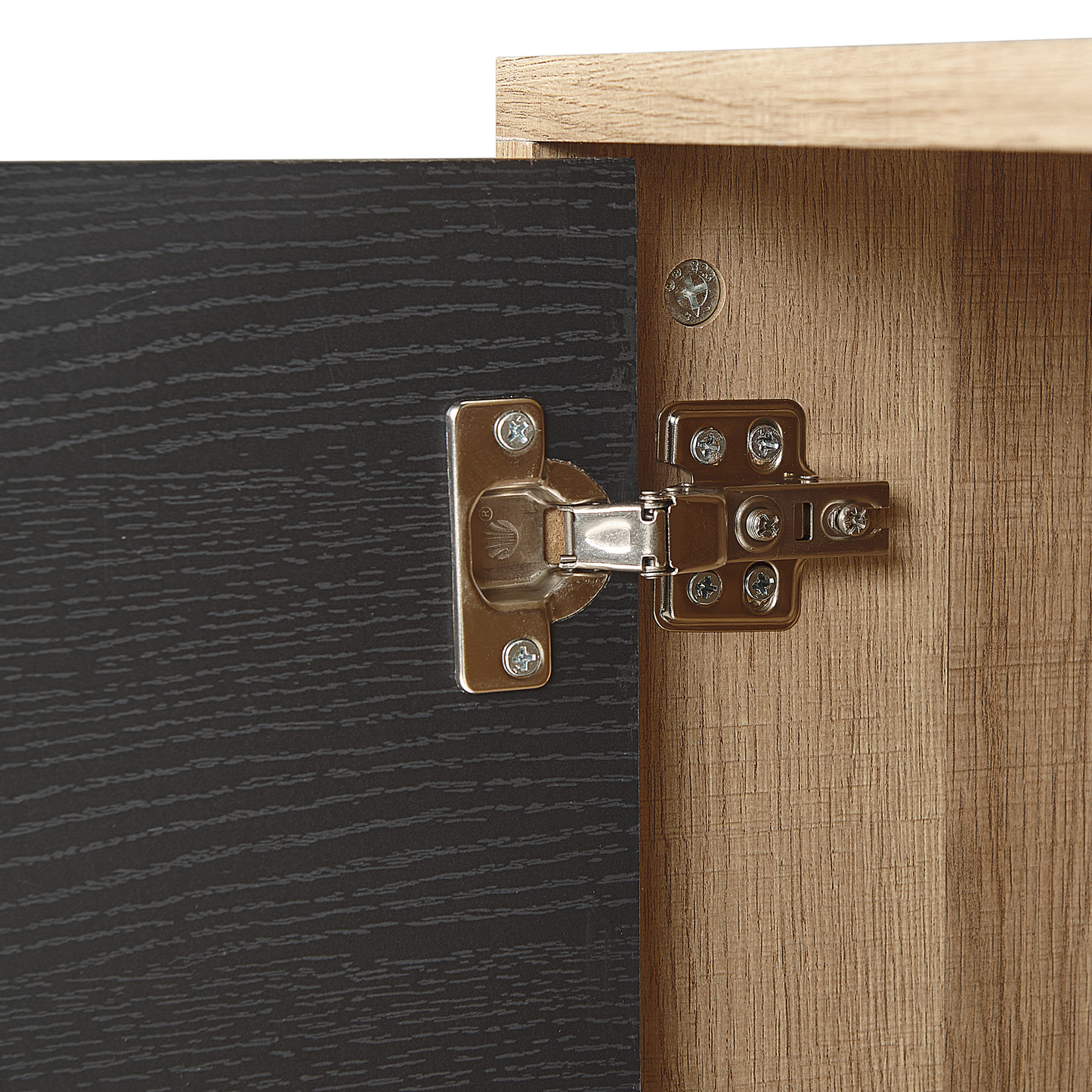 NovaHome TV Stand Light Brown Grey MDF 1 Cabinet 2 Shelves