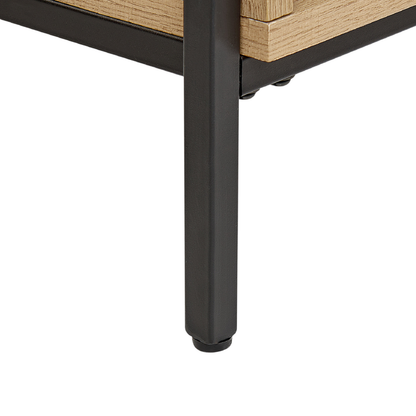 NovaHome TV Stand Light Brown Grey MDF 1 Cabinet 2 Shelves