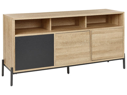 HavenHome Three Door Sideboard Light Brown Grey MDF Finish