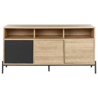 HavenHome Three Door Sideboard Light Brown Grey MDF Finish