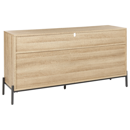 HavenHome Three Door Sideboard Light Brown Grey MDF Finish