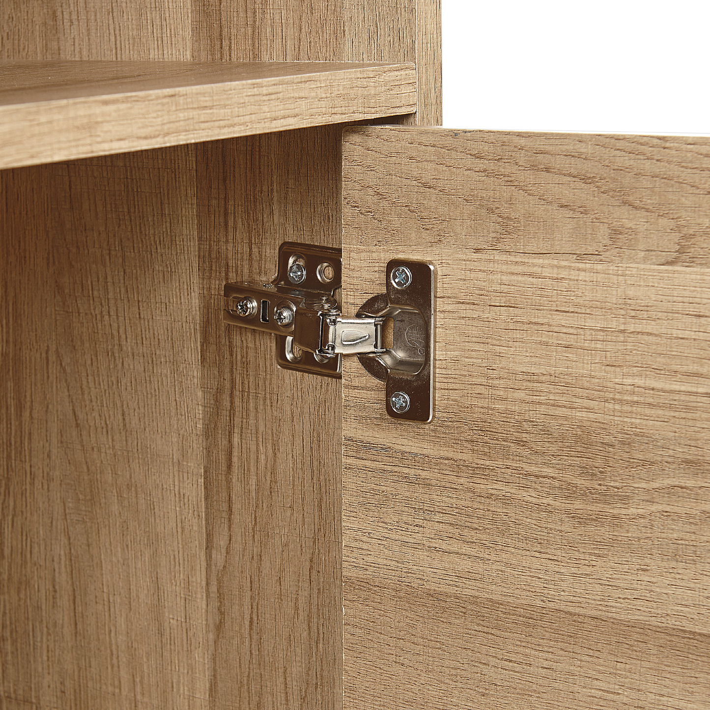 HavenHome Three Door Sideboard Light Brown Grey MDF Finish