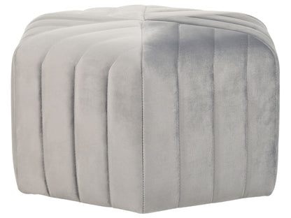 Ottman Grey Velvet Hexagonal Pouffe Footstool 53 x 48 x 29cm