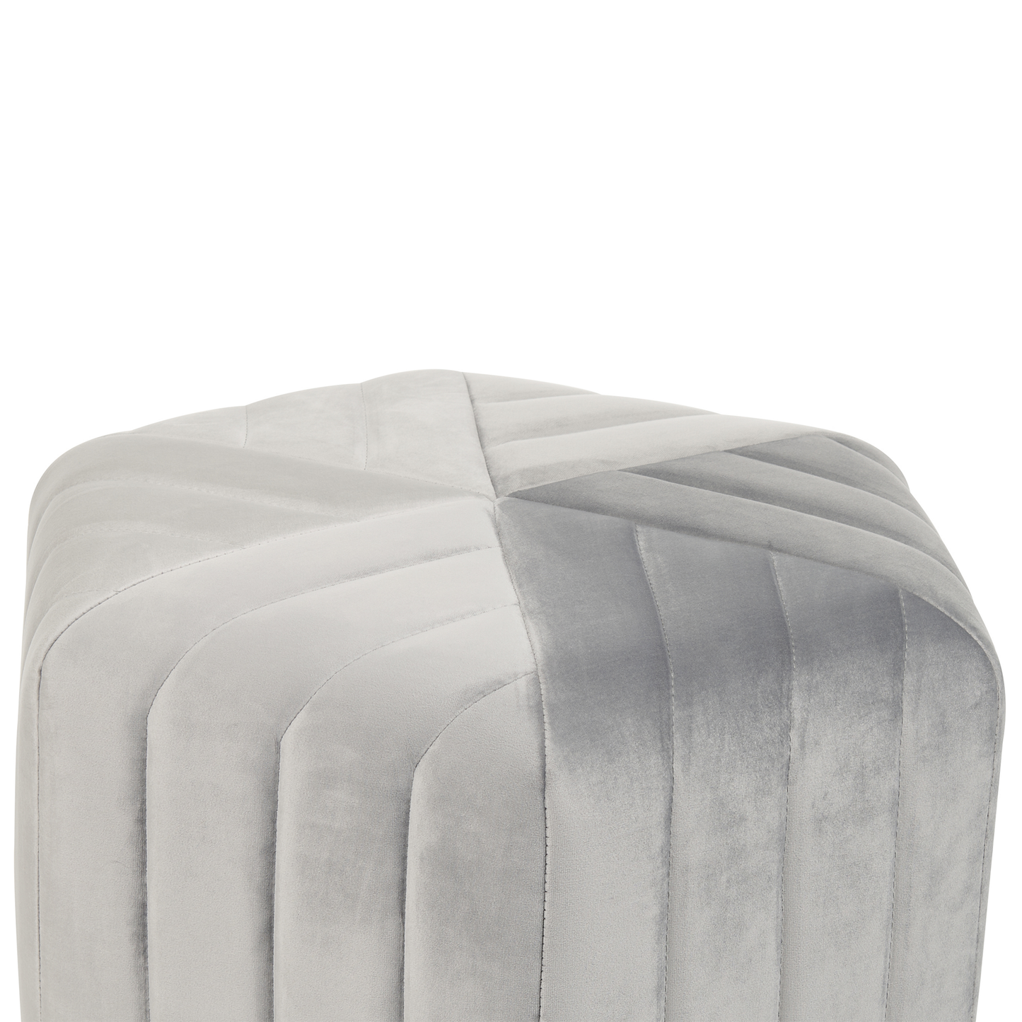 Ottman Grey Velvet Hexagonal Pouffe Footstool 53 x 48 x 29cm
